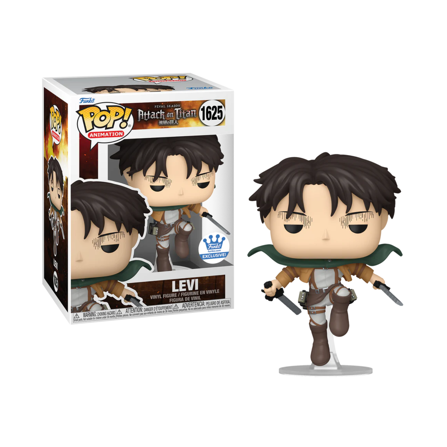 Funko Pop! Anime: Attack On Titan - Levi (with Swords) #1625 Funko Pop! Anime: Attack On Titan - Levi (with Swords) #1625