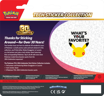 Pokemon TCG: 30th Celebration - Tech Sticker Collection *PREORDER*