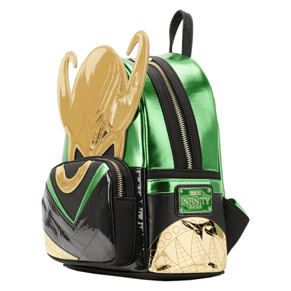 LOUNGEFLY Marvel Metallic Loki Cosplay Mini Backpack