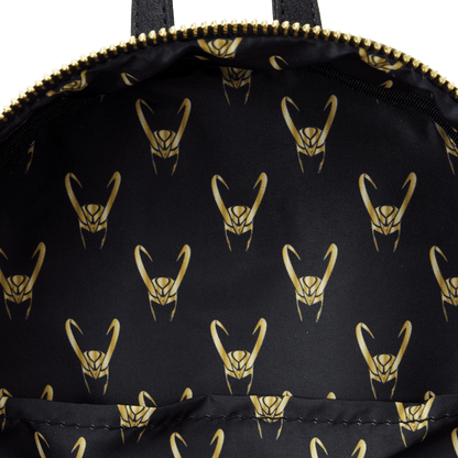 LOUNGEFLY Marvel Metallic Loki Cosplay Mini Backpack
