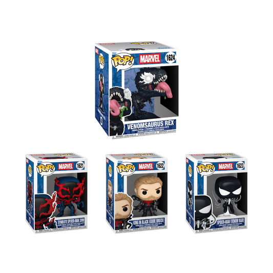 Funko Pop! Marvel: Venom - Venomsaurus Rex / Symbiote Spider-Man 2099 / King In Black (Eddie Brock) / Spider-Man (Venom War) *PREORDER*