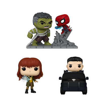 Funko Pop! Marvel: Spider-Man (Brand New Day) - Moment Spider-Man Vs. Hulk / Jean Grey / Rides Punisher with Van *PREORDER*