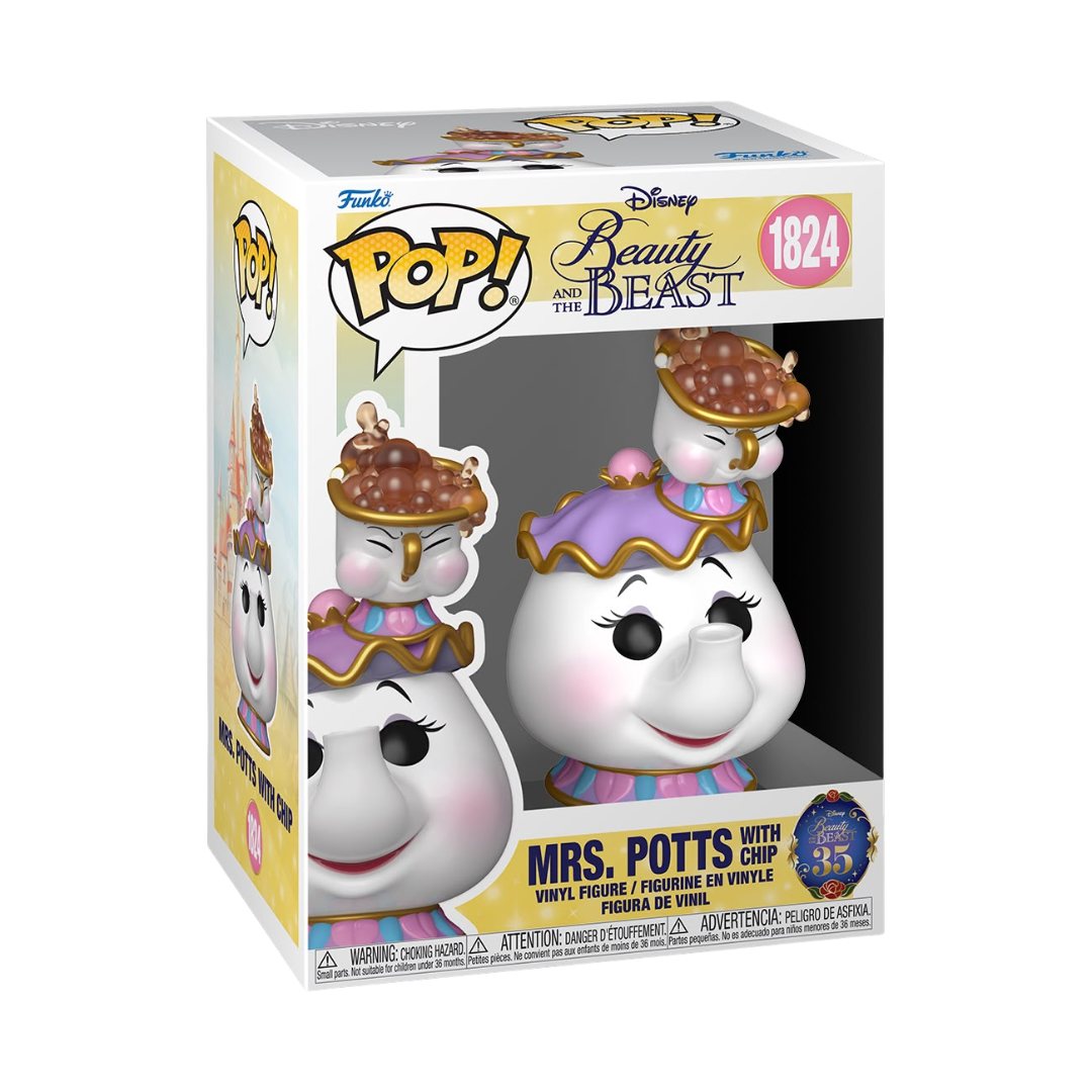 Funko Pop! Disney: Beauty And The Beast (35th Anniversary) - Belle At Fountain / Gaston / Beast / Mrs. Potts with Chip *PREORDER*