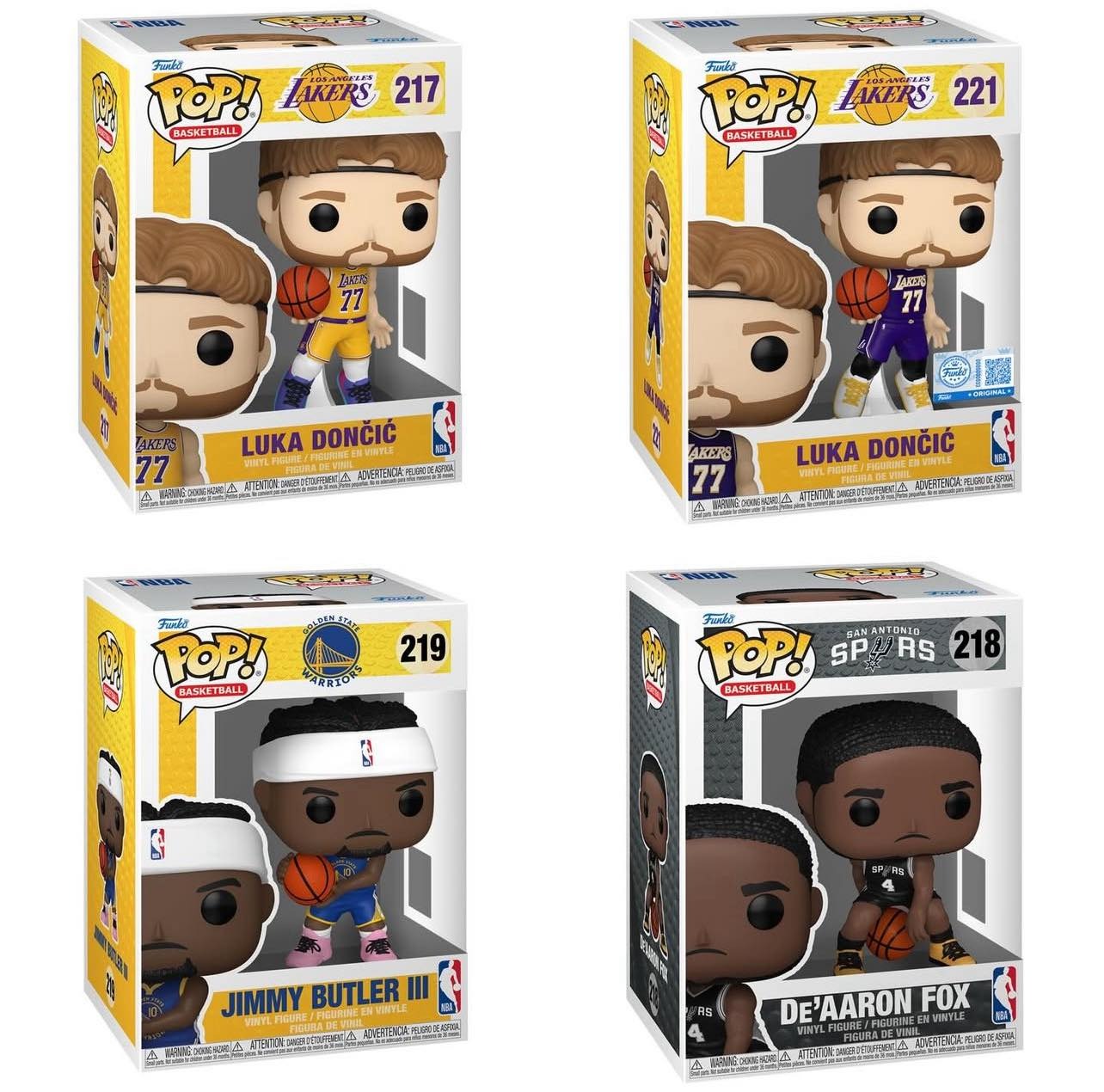 Funko Pop! Sports: NBA - Luka Doncic #217 / Jimmy Butler III / De'Aaron Fox / Luka Doncic #221 [Funko Special Edition] *PREORDER*