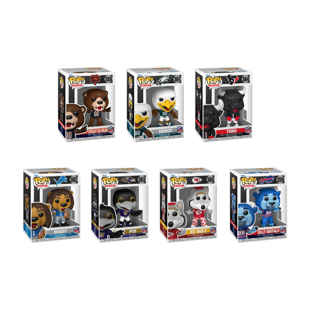 Funko Pop! Sports: NFL - Staley Da Bear / Swoop / Toro / Roary / Poe / KC Wolf / Billy Buffalo *PREORDER*