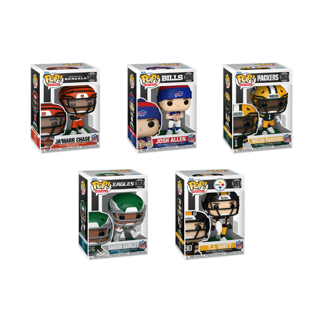 Funko Pop! Sports: NFL - Ja'Marr Chase / Josh Allen / Micah Parsons / Saquon Barkley / T.J. Watt *PREORDER*