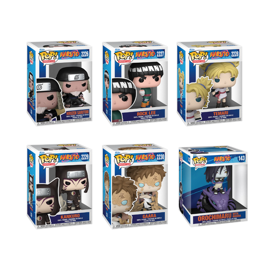 Funko Pop! Anime: Naruto - Hiruzen Sarutobi / Rock Lee / Temari / Kankuro / Gaara / Rides! Orochimaru with Manda *PREORDER*
