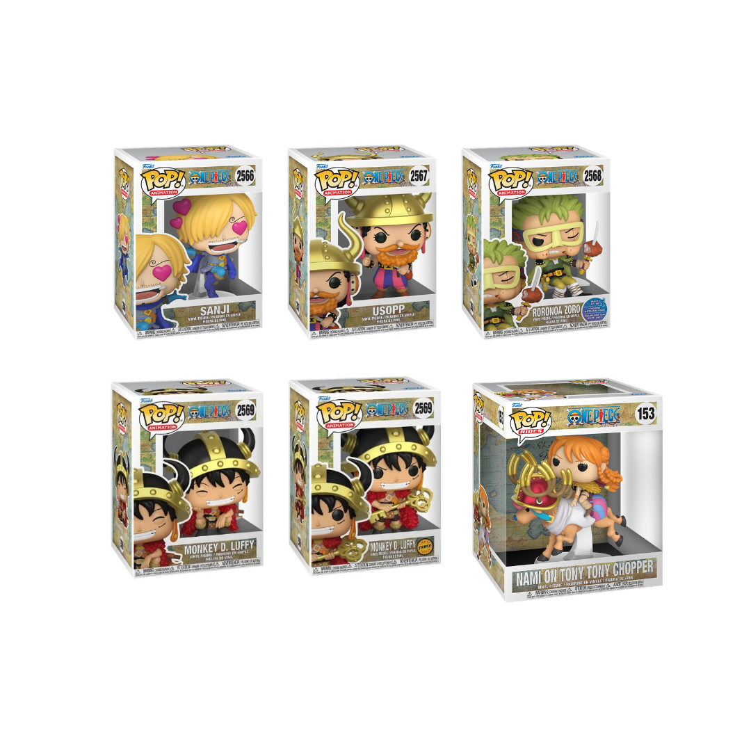 Funko Pop! Anime: One Piece - Sanji #2566 / Usopp #2567 / Zoro #2568 / Luffy #2569 / Nami On Tony Tony Chopper #153 *PREORDER*