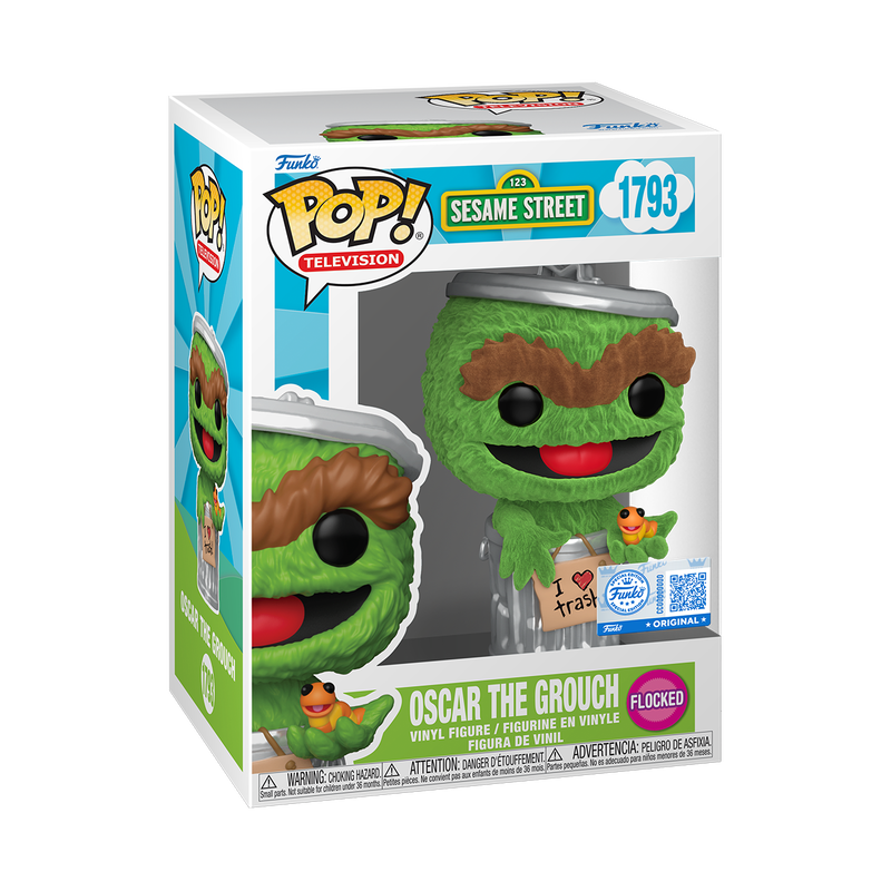 Funko Pop! Television: Sesame Street - Oscar The Grouch (Flocked) #1793 [Funko Special Edition]