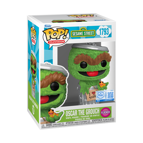 Funko Pop! Television: Sesame Street - Oscar The Grouch (Flocked) #1793 [Funko Special Edition]