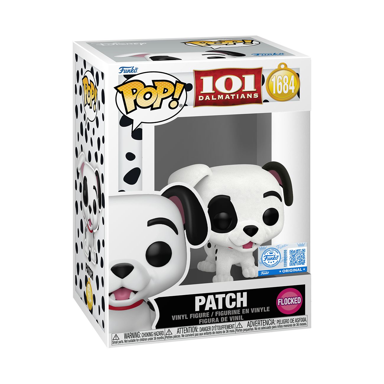 Funko Pop! Movies: 101 Dalmatians - Patch (Flocked) #1684 [Funko Special Edition]