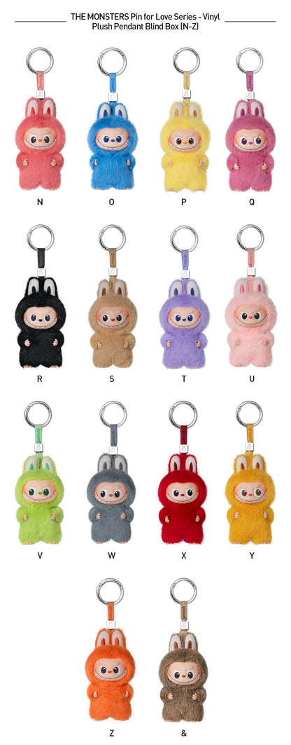 PopMart: The Monsters (Labubu) - Pin for Love Series (N-Z) Vinyl Plush Pendant Blind Box