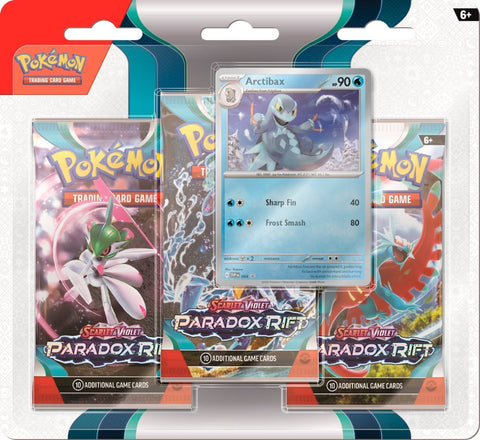 POKEMON - SCARLET AND VIOLET - PARADOX RIFT - 3 PACK BLISTER - ARCTIBAX (IN STOCK)