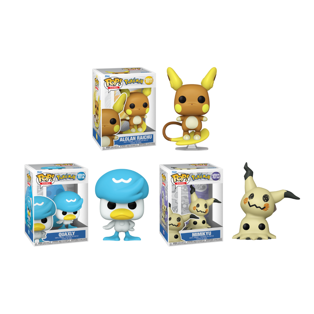 Funko Pop! Games: Pokemon - Alolan Raichu / Quaxly / Mimikyu