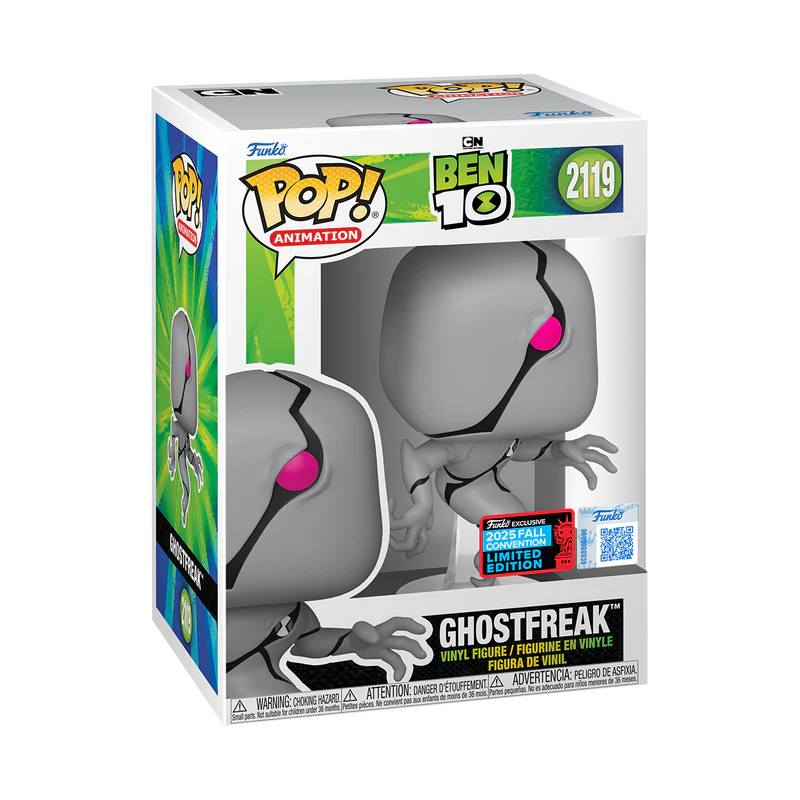 Funko Pop! Animation: Ben 10 - Ghostfreak #2119 [Shared Convention Sticker 2025 NYCC] *PREORDER*