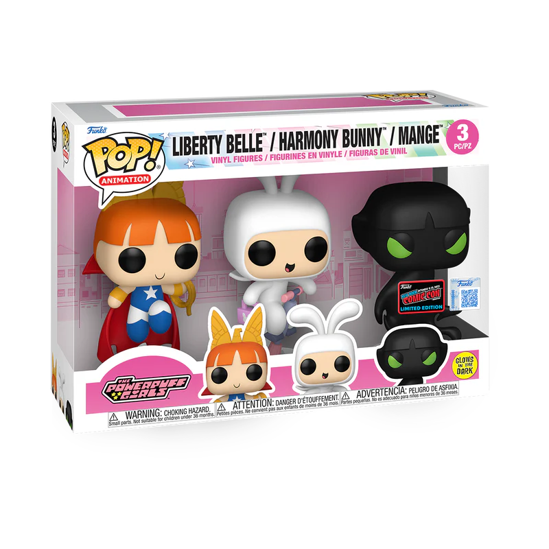 Funko Pop! Television: Powerpuff Girls - Liberty Belle / Harmony Bunny / Mange 3pk [2025 New York Comic Con NYCC Official Convention Exclusive] *PREORDER*