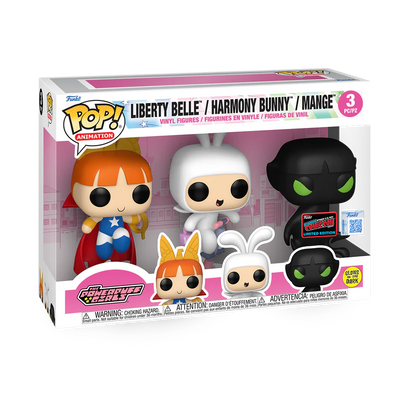 Funko Pop! Television: Powerpuff Girls - Liberty Belle / Harmony Bunny / Mange 3pk [2025 New York Comic Con NYCC Official Convention Exclusive] *PREORDER*