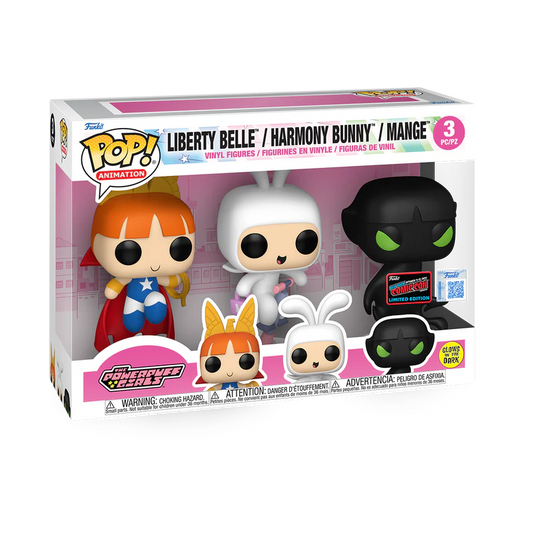 Funko Pop! Television: Powerpuff Girls - Liberty Belle / Harmony Bunny / Mange 3pk [2025 New York Comic Con NYCC Official Convention Exclusive] *PREORDER*