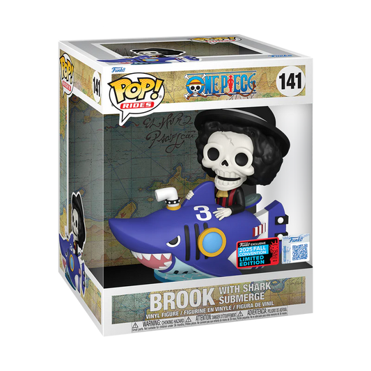 Funko Pop! Anime: One Piece - Rides! Brook with Shark Submerge #141 [Shared Convention Sticker 2025 NYCC] *PREORDER*