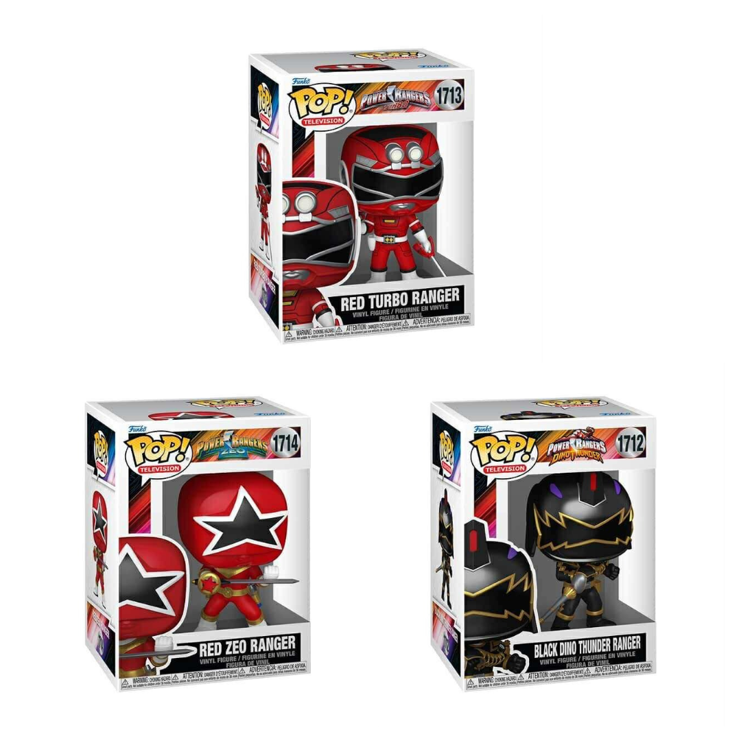 Funko Pop! Television: Power Rangers - Red Zeo Ranger / Red Turbo Ranger / Black Dino Thunder Ranger