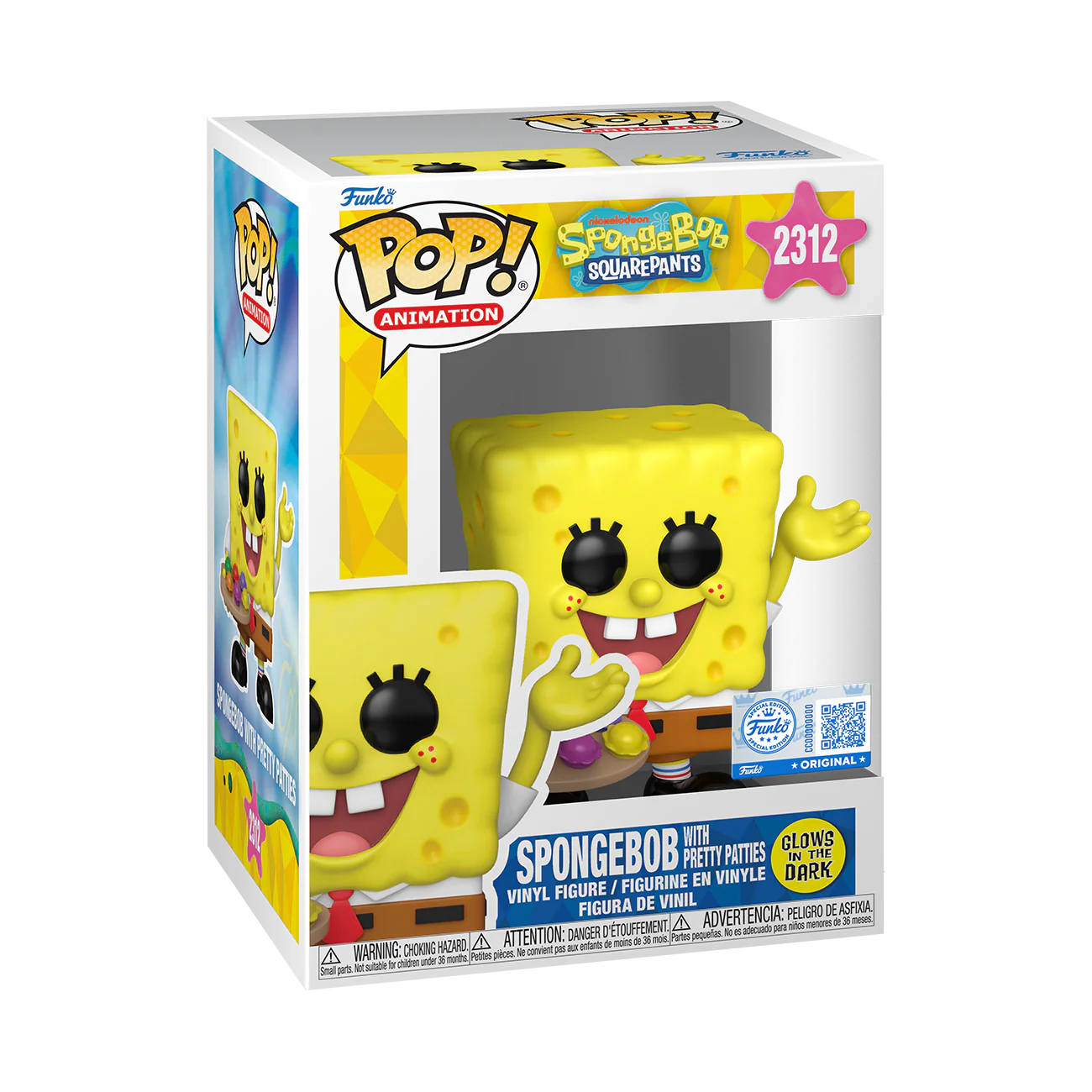 Funko Pop! Animation: Spongebob Squarepants - Spongebob with Pretty Patties #2312 [Funko Special Edition - Glow-In-The-Dark]
