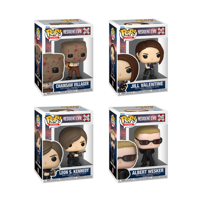 Funko Pop! Games: Resident Evil - Chainsaw Villager / Jill Valentine / Leon S. Kennedy / Albert Wesker *PREORDER*