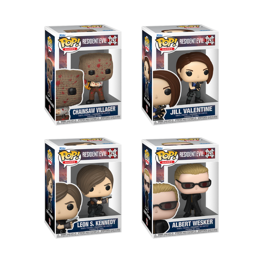 Funko Pop! Games: Resident Evil - Chainsaw Villager / Jill Valentine / Leon S. Kennedy / Albert Wesker *PREORDER*