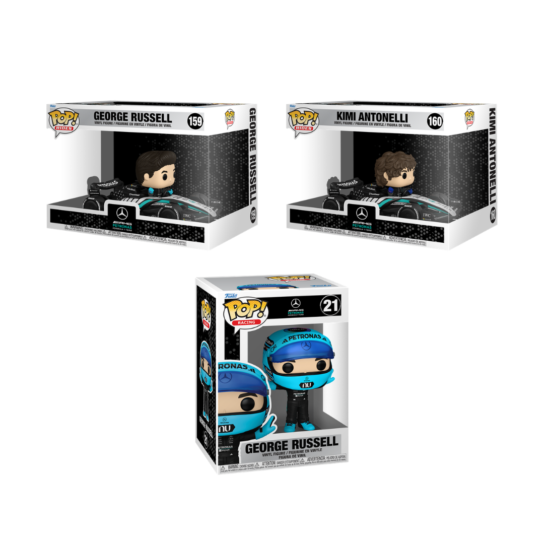 Funko Pop! Sports: Racing - Rides! George Russell / Rides! Kimi Antonelli / George Russell *PREORDER*