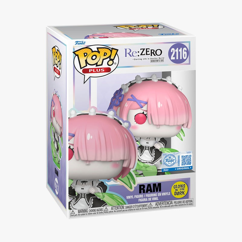 Funko Pop! Anime: Re:Zero - Plus! Ram (Wind Magic) #2116 [Funko Special Edition - GITD]