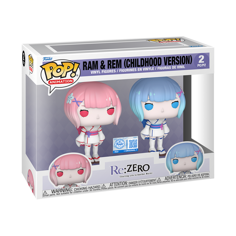 Funko Pop! Anime: Re:Zero - Ram & Rem (Childhood Version) 2pk [Funko Special Edition] *PREORDER*