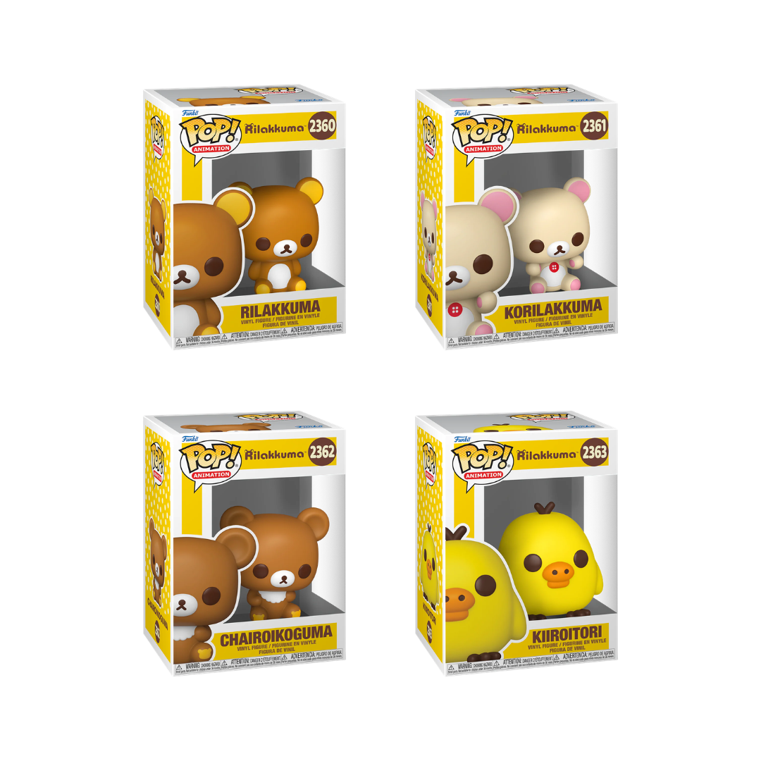 Funko Pop! Animation: Rilakkuma - Rilakkuma / Korilakkuma / Chairoikoguma / Kiiroitori *PREORDER*