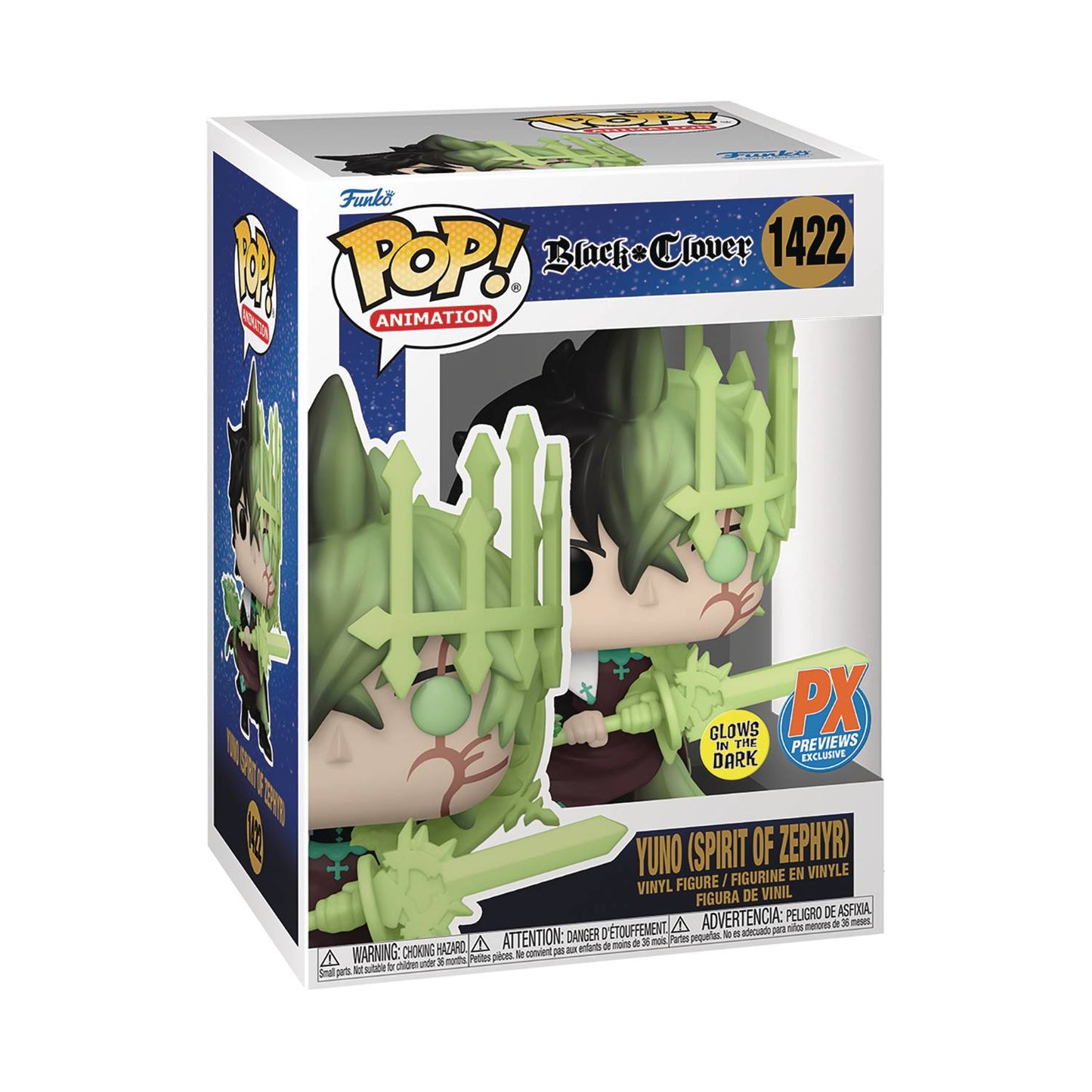 Funko Pop! Anime: Black Clover - Yuno (Spirit Of Zephyr) #1422 [PX Previews Exclusive - GITD]