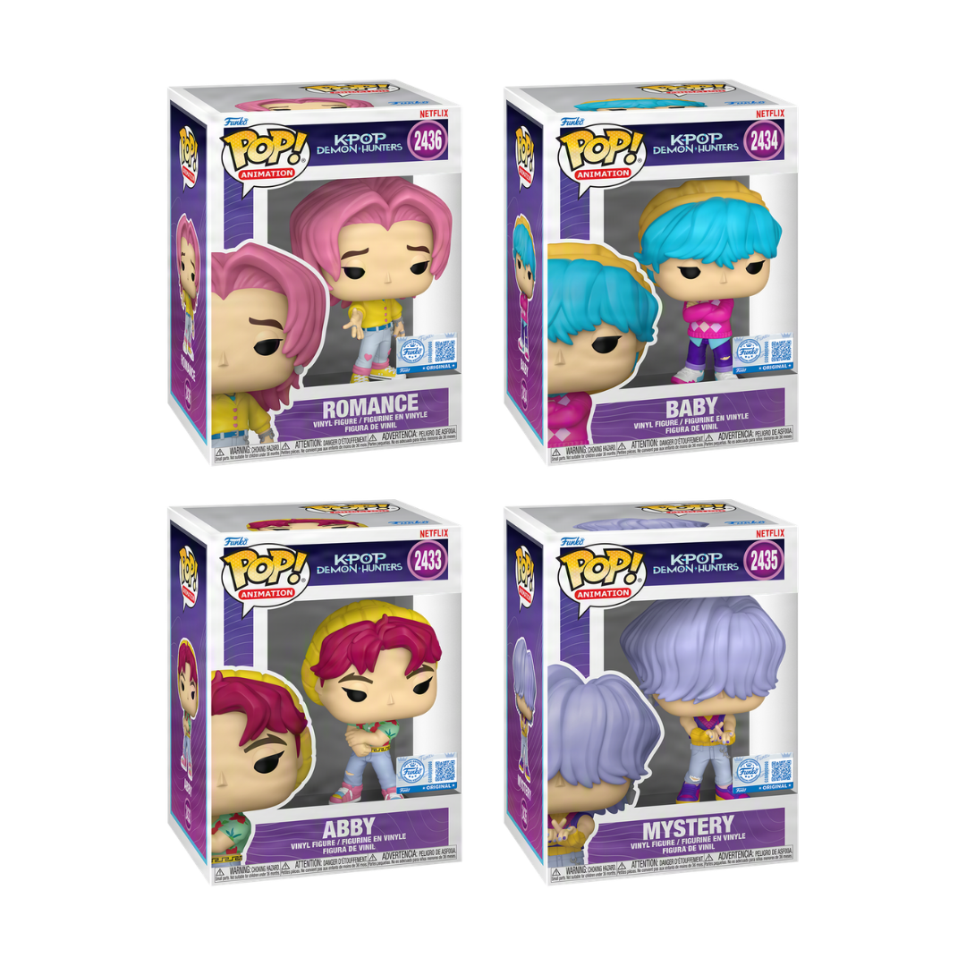 Funko Pop! Movies: K-Pop Demon Hunters (Soda Pop) - Abby / Baby / Mystery / Romance *PREORDER*