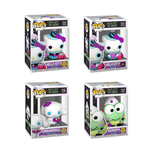 Funko Pop! Hello Kitty and Friends - Hello Kitty (GITD) #155 (COMMON & CHASE) / Cinnamoroll (GITD) #156 / Keroppi (GITD) #157 *PREORDER*