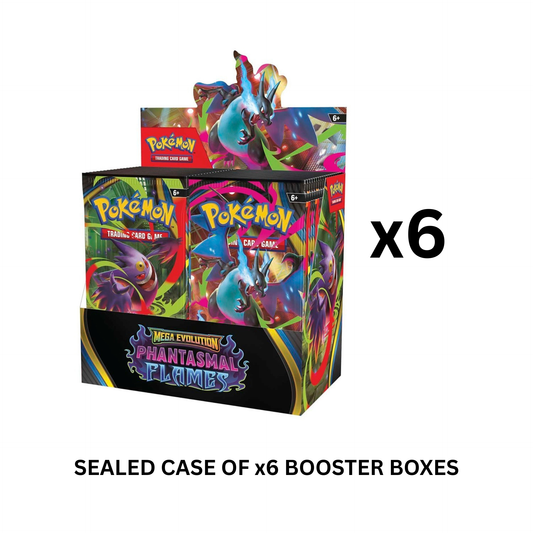 Pokemon TCG: Mega Evolution - Phantasmal Flames Booster Box Sealed Display Case Of 6