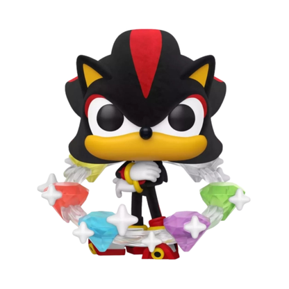 Funko Pop! Games: Sonic The Hedgehog - Shadow with Emeralds (Flocked) #1300 [Funko Special Edition] *PREORDER*