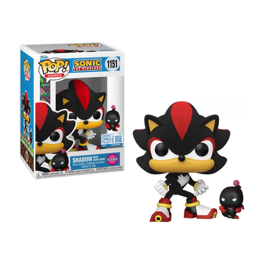 Funko Pop! Games: Sonic The Hedgehog - Shadow with Dark Chao (Flocked) #1151 [Funko Special Edition - Toy Temple Exclusive]