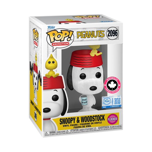 Funko Pop! Animation: Peanuts - Snoopy & Woodstock (Flocked) #2096 [MyPops Canada Exclusive] *PREORDER*