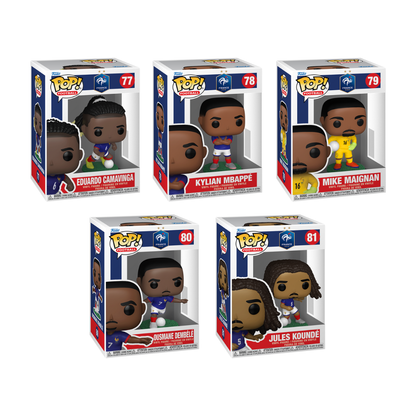 Funko Pop! Sports: Soccer (French Football Federation) - Eduardo Camavinga / Kylian Mbappe / Mike Maignan / Ousmane Dembele / Jules Kounde *PREORDER*