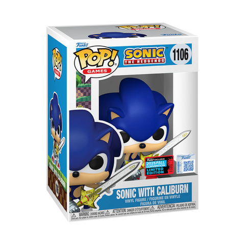 Funko Pop! Games: Sonic the Hedgehog - Sonic with Caliburn #1106 [Shared Convention Sticker 2025 NYCC] *PREORDER*