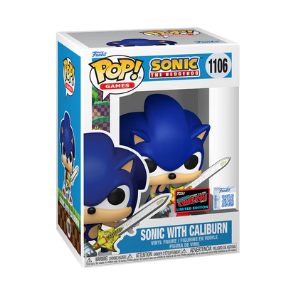 Funko Pop! Games: Sonic The Hedgehog - Sonic with Caliburn #1106 [2025 New York Comic Con NYCC Official Convention Exclusive] *PREORDER*