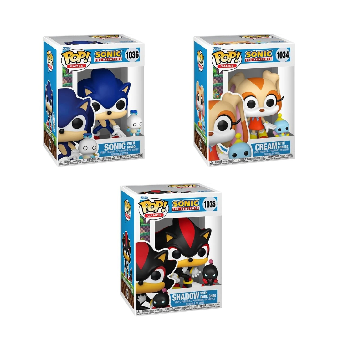 Funko Pop! Games: Sonic The Hedgehog - Sonic with Chao / Cream with Cheese / Shadow with Dark Chao