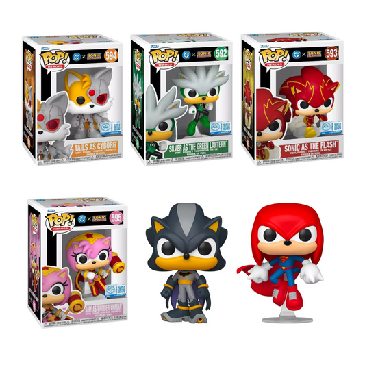 Funko Pop! DC x Sonic The Hedgehog - Tails (Cyborg) / Silver (Green Lantern) / Sonic (Flash) / Amy (Wonder Woman) / Shadow (Batman) / Knuckles (Superman) [Target Exclusive]