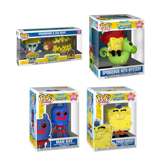 Funko Pop! Television: Spongebob Squarepants - Squidward & Sea Bear 2pk / Spongebob with Mystery / Man Ray / Spongebob Grinning *PREORDER*