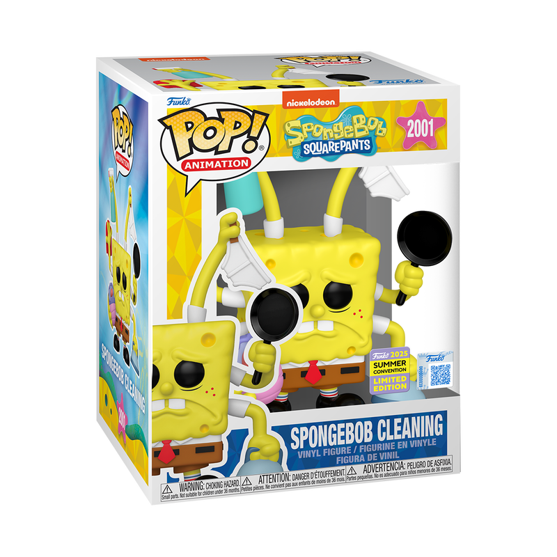 Funko Pop! Television: Spongebob Squarepants - Spongebob Cleaning #2001 [2025 SDCC Summer Convention Exclusive] *PREORDER*