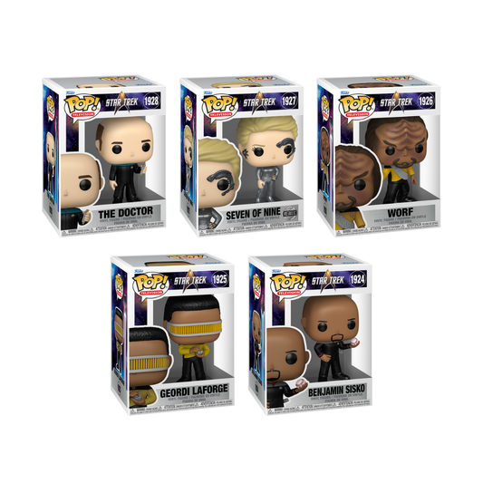Funko Pop! Movies: Star Trek - The Doctor / Seven Of Nine (Metallic) / Worf / Geordi LaForge / Benjamin Sisko *PREORDER*