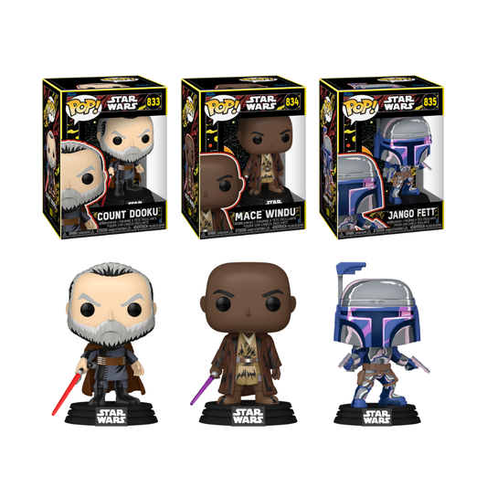 Funko Pop! Star Wars (Retro) - Count Dooku / Jango Fett / Mace Windu *PREORDER*
