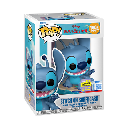Funko Pop! Disney: Lilo & Stitch - Stitch On Surfboard #1594 [2025 SDCC Summer Convention Exclusive] *PREORDER*