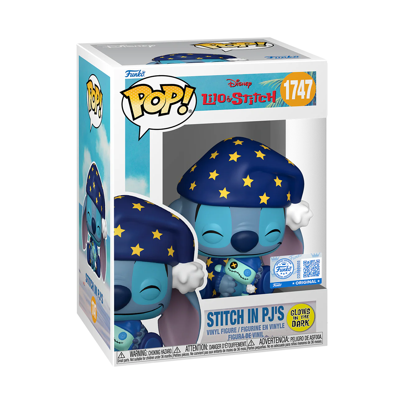 Funko Pop! Disney: Lilo & Stitch - Stitch In PJ's #1747 [Funko Special Edition - Glow-In-The-Dark (GITD)]