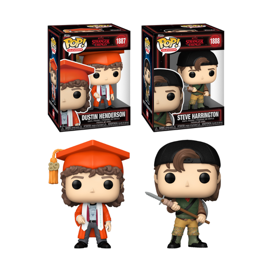 Funko Pop! Television: Stranger Things - Dustin Henderson (Graduation) / Steve Harrington with Spear *PREORDER*